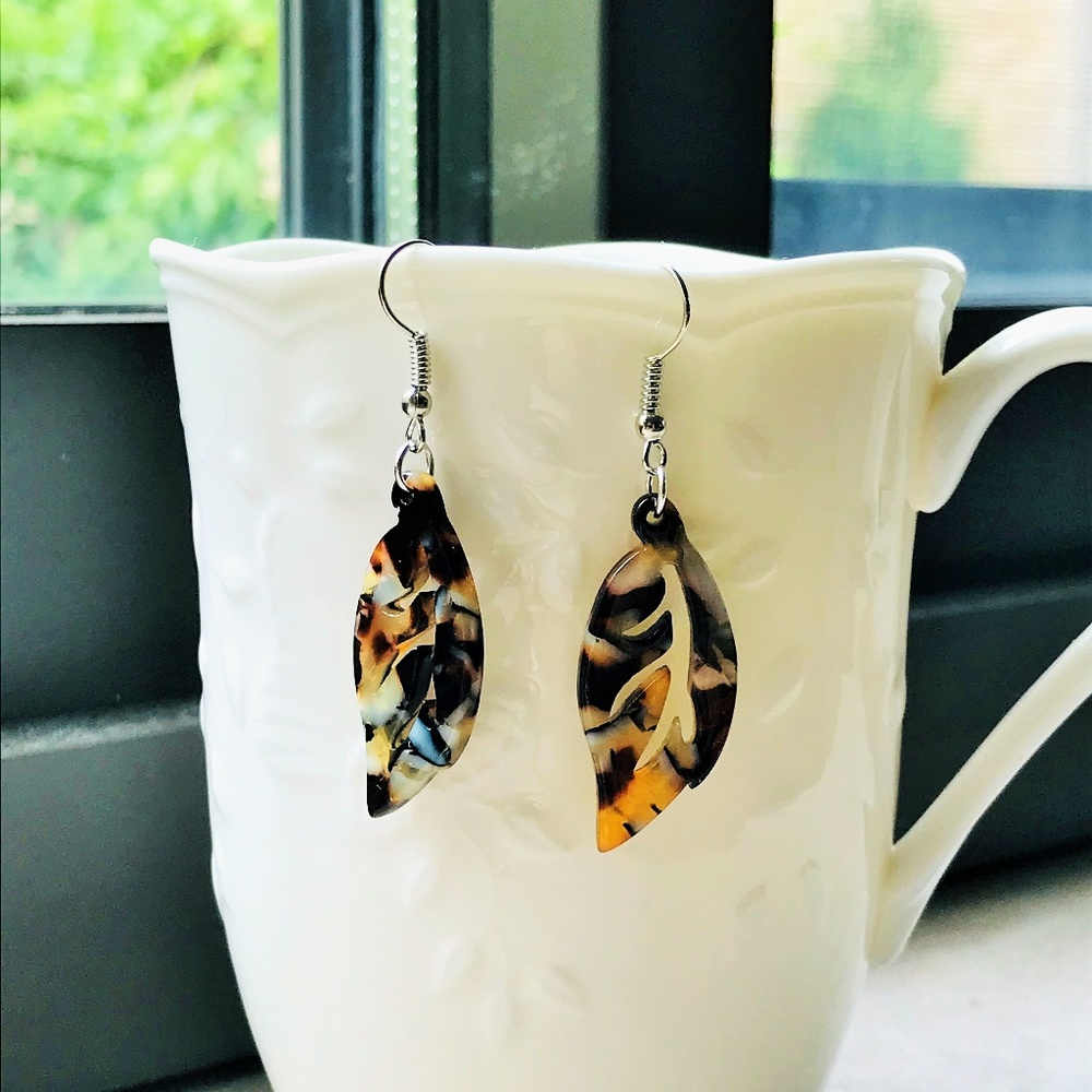 🍂 Acrylic Autumn Leaf Earrings
